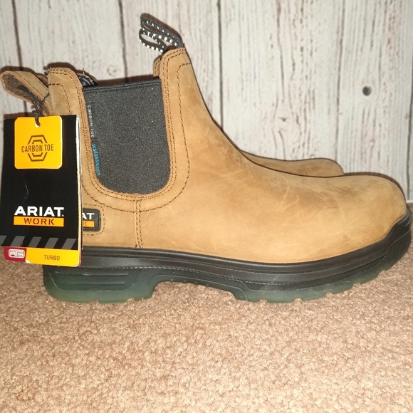 Ariat Men's Aged Bark Turbo Chelsea H20 Work Boots Size 7 - Picture 1 of 10